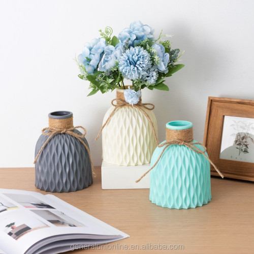 Nordic Style Vases Decoration Home Imitation Rattan Plastic Vase