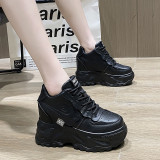 Women Platform Lace up Internal Increase Waterproof Sneaker