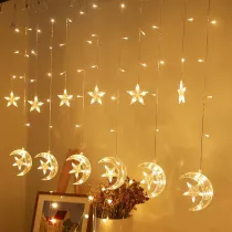 Moon holding star curtain lamp LED Holiday Wedding Christmas Decorative Lamp