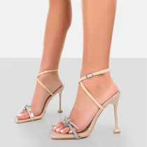 Stiletto High Heels Cross Tie Buckle Sabdals