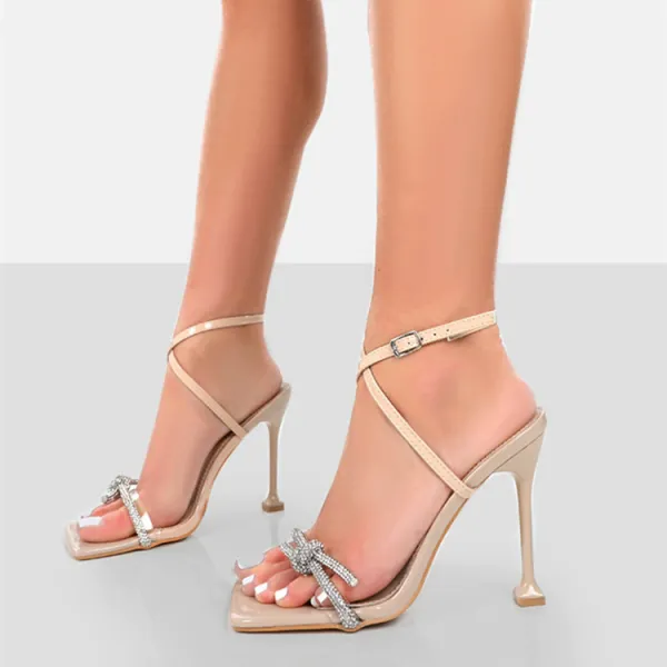 Stiletto High Heels Cross Tie Buckle Sabdals