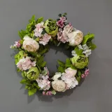 Peony Wreath Front Door Decor Flower Wall Hanging Wedding Ornament