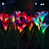 Lily Flower Color Changing Landscape LED Solar Flower Garden Lights