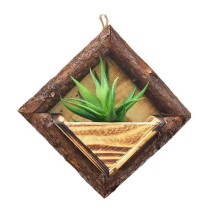 Rustic Home Decorative Wooden Planter Pot Wall Hanging Natural Wood Flower Box