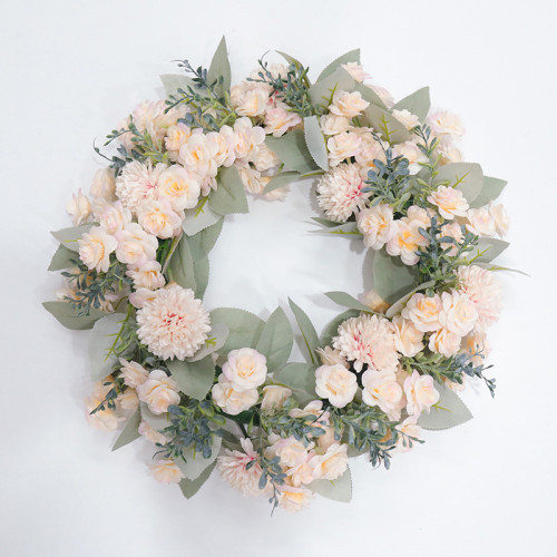 Rose Rustic Decorative Artificial Flower Wreath Wedding Ornament