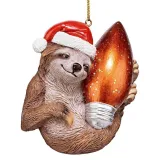 Resin Crafts Santa's Holiday Season Sloth Christmas Ornament