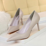 Leather Fashion Simple Women's Shoes High Heels Stiletto Pointed Sexy Single Shoes