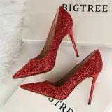 Women Sequins Bridal Elegant Party Sexy Pumps High Heel