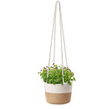 Jute Cotton Hanging Planter Woven Plant Basket Flower Pot