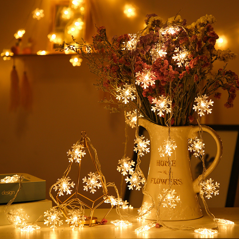 Led Flashing Lights String Stars Snowflake Christmas Tree Decoration Lights Christmas Diy Lights