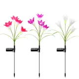 Lily Flower Color Changing Landscape LED Solar Flower Garden Lights