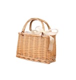 Hand Made Vintage Woven Basket with Bilateral Removable Handle