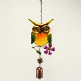 Owl Wind Bell Hanging Iron Windchimes Garden Decoration