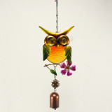 Owl Wind Bell Hanging Iron Windchimes Garden Decoration
