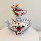 Home Decor Luxury Various Handmade Art Cat Teapot Shape Resin Craft Ornament