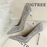 Women Sequins Bridal Elegant Party Sexy Pumps High Heel