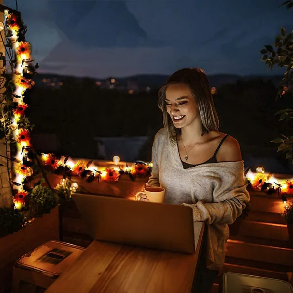 Sunflower Vine Lamp String Led Light Outdoor Decorative
