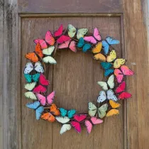 Artificial Spring Wreath With Fake Butterflies Colorful Spring Summer Decorative