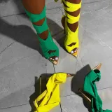 Elegant Lace Up Cross Ankle Strap Sexy Mature Heel High Dress Shoes Sandals