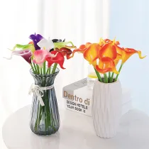 Home Garden Artificial Handmade Calla Lily Flower Vase Decoration