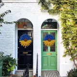 Sunflower Burlap Wreath Front Door Decor Flower Hanging Ornament