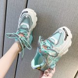 Women Breathable Transparent Vamp Lace Up Running Sneakers