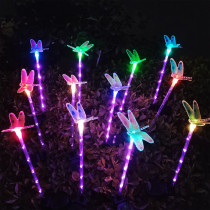 LED Solar Garden Lamp Dragonfly Ground Plug Lamp Decorative Lighting