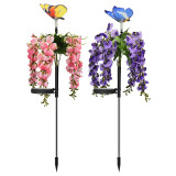 Solar Garden Butterfly and Flower Light Statue Lighting for Outdoor Decoration