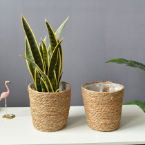Natural Multi Flower Plants Pots Straw Woven Seagrass Belly Floriculture Basket