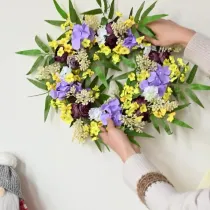 Spring Wreath Artificial Hydrangea Flower Wreath for Front Door Décor
