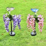 Solar Garden Butterfly and Flower Light Statue Lighting for Outdoor Decoration