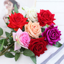 Home Garden Artificial Curled Rose Flower Wedding Bouquet Decoration