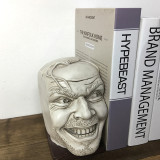 Resin Here's Johnny Statue Creative Bookshelf Bookend Library Funny-face Home Decoration Desktop Ornament Gift