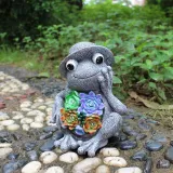 Solar Succulent Frog Resin Animal Night Light Courtyard Garden Landscape Decoration