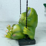 Solar Decorative Lamp Garden Animal Swing Frog Pendant Resin Ornament