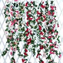 69FT Home Garden Artificial Handmade Rose Hanging Vine Wall Decoration