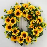 Sunflower Wreath Front Door Hanging Decor Flower Wedding Ornament