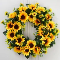 Sunflower Wreath Front Door Hanging Decor Flower Wedding Ornament