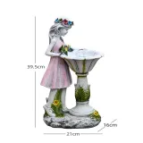 Solar Garden Resin Ornaments Flower Fairy Crafts Garden Lawn Decorative Lamp