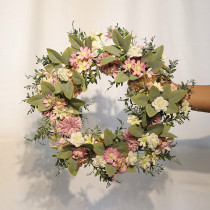 Daisy Flower Rustic Farmhouse Decorative Artificial Wreath Wedding Ornament