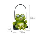 Solar Decorative Lamp Garden Animal Swing Frog Pendant Resin Ornament