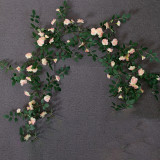 Home Garden Artificial Rose Flower Vine Wedding Wall Decoration
