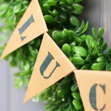 Lucky Triangle Flag Artificial Wreath Door Decor Wall Hanging Ornament