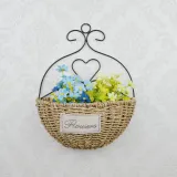 Straw Flower Basket Wall Hanging Garden Flower Pot Decoration Dried Flower Woven Basket