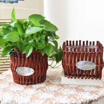 Hand Woven Rattan Flowerpot and Basket Creative Decoration