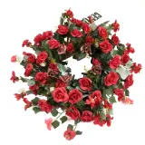 Rose Flower Wreath Summer Door Décor Party Wedding Hanging Ornament