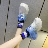 Women Platform Lace up Gradient Sole Waterproof Sneaker