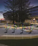 Solar Lotus Flower Branch Tree Lamp Christmas Lawn Stake Light Outdoor Decoration Light