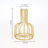 Metal Gold Rose Gold Black Customized Color Flower Display Rack with Glass Vase