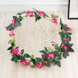 Home Garden Artificial Curled Rose Flower Vine Wedding Wall Decoration